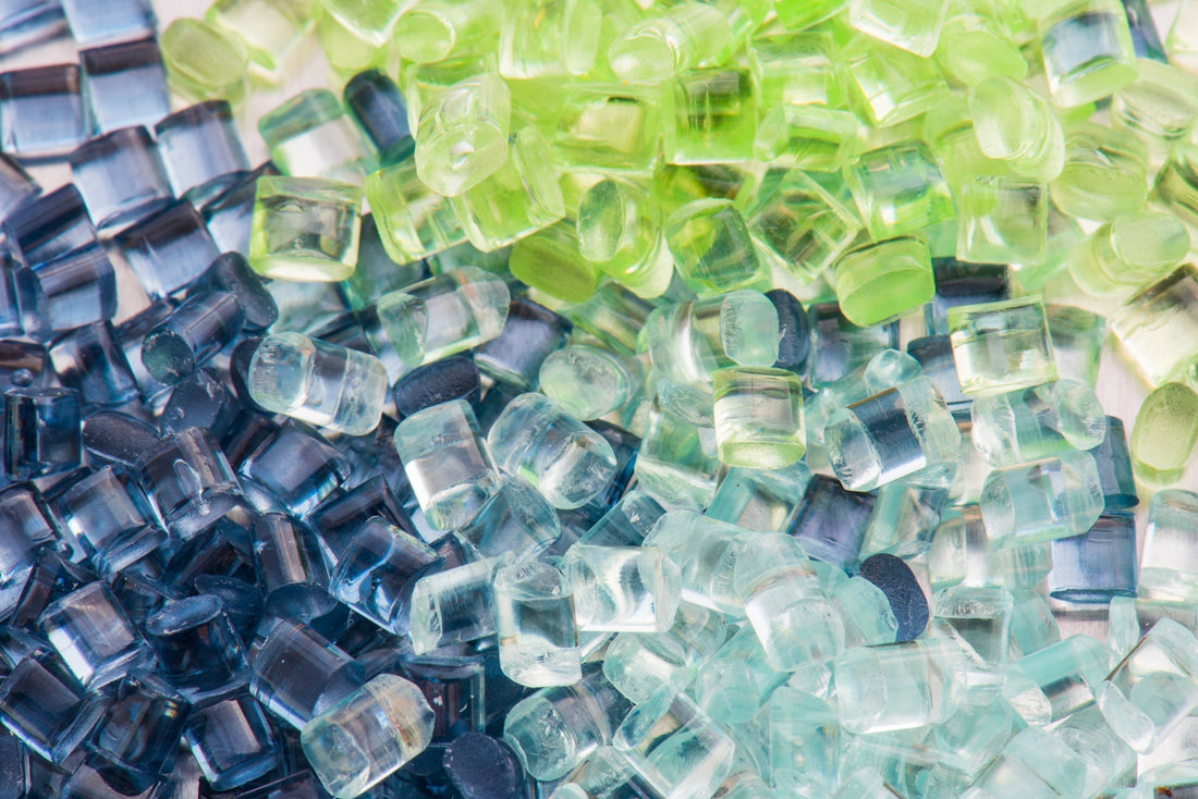 Raw plastics materials for processing.